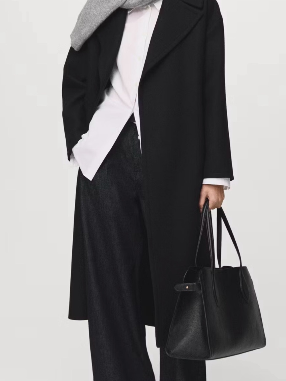 Mango Black Wool Long Coat View 3